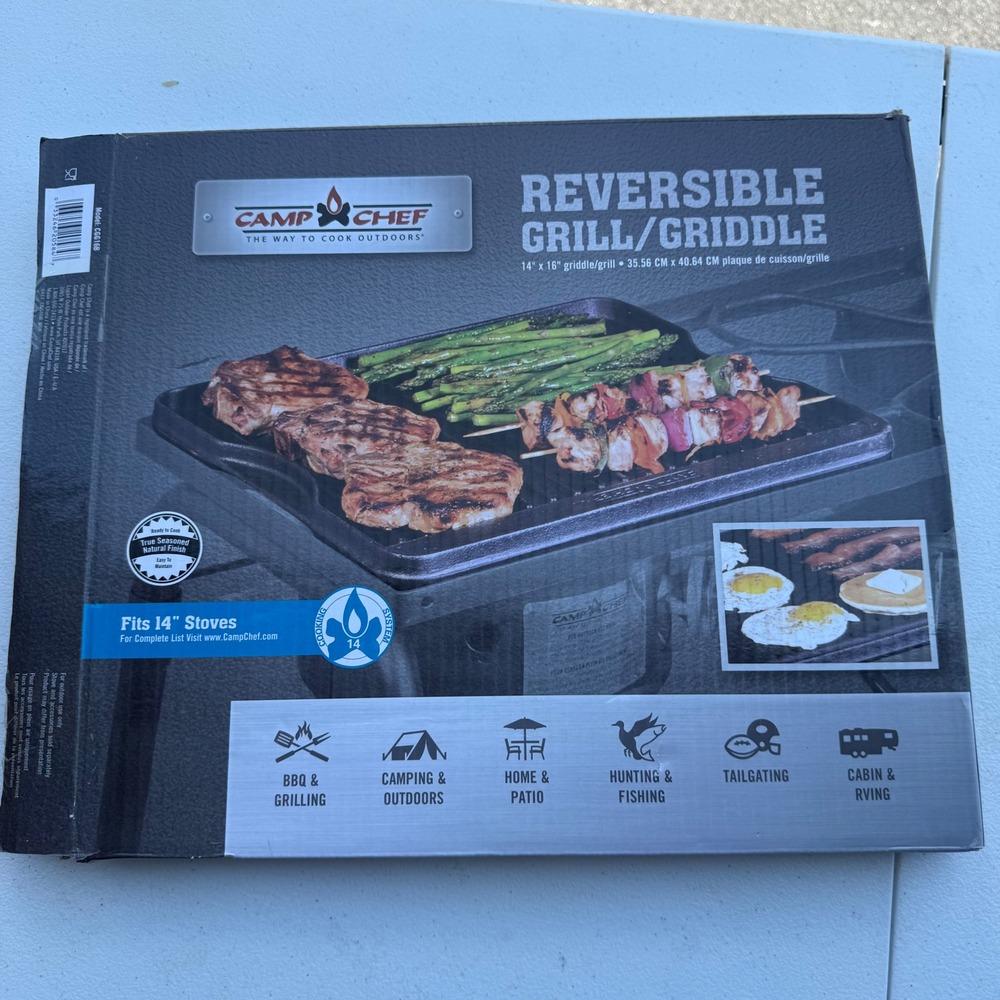 Camp Chef Reversible Grill Griddle 14x16 Cast Iron CGG16B for 14in Stoves NEW